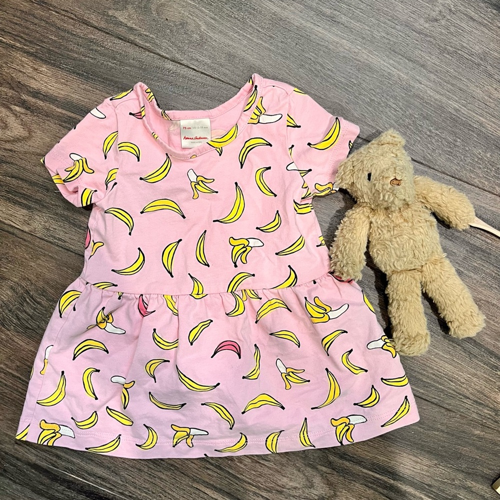 Hanna Andersson Pink Banana Print Dress